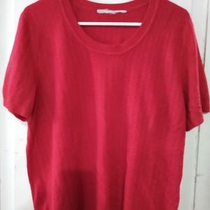 Short sleeve lightweight red sweater